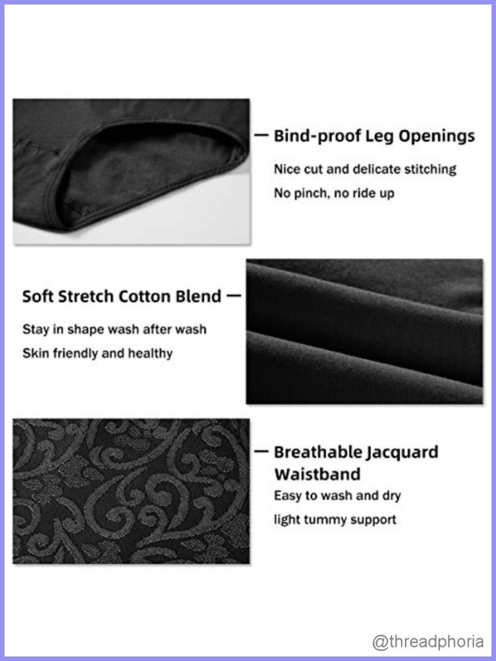 Cotton High Waist Briefs Panties Tummy Control 5 Pack - Picture 4 of 6